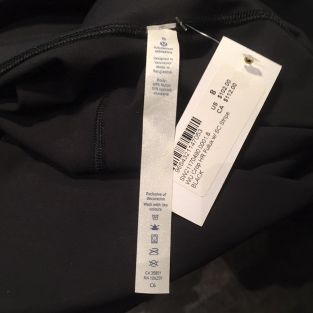 Lululemon Soulcycle Black Wunder Under Crop Size 8 New Tags - Picture 6 of 8